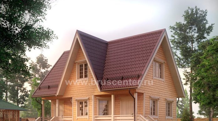 Как строится дом из бруса с эркером