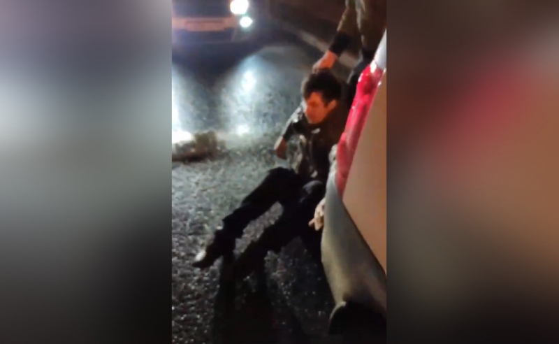 Автомобиль пьяного водителя загорелся после ДТП в Красногвардейском районе