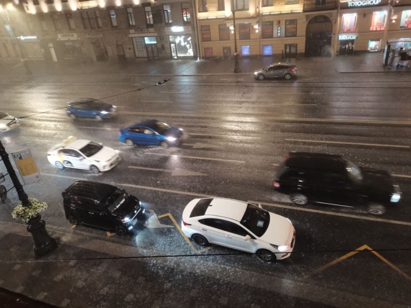 Долгожданный дождь накрыл Петербург после аномальной недельной жары