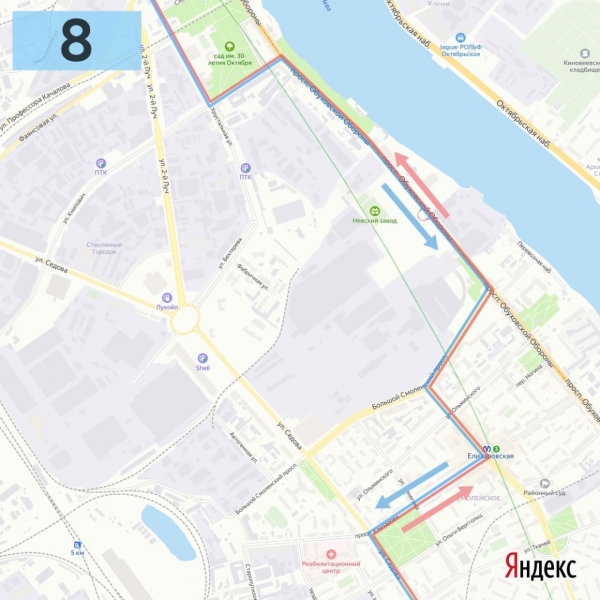 Маршрут автобуса № 8 изменили из-за разлива воды на улице Седова