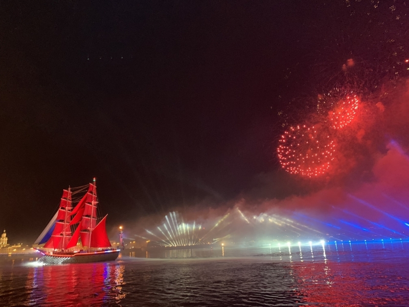 Масочный режим и ограничения: как в Петербурге прошли «Алые паруса» во время ковида