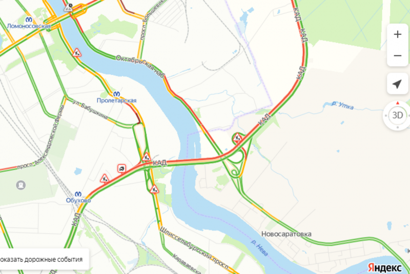 На КАД образовалась шестикилометровая пробка