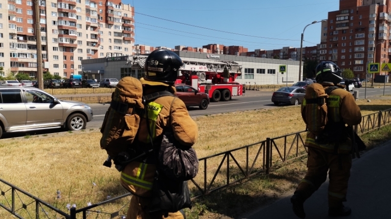 Появилось видео пожара в квартире на «Ваське»