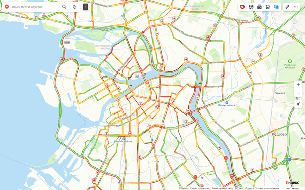 «С началом учебного года всех!»: петербуржцы отреагировали на девятибалльные пробки