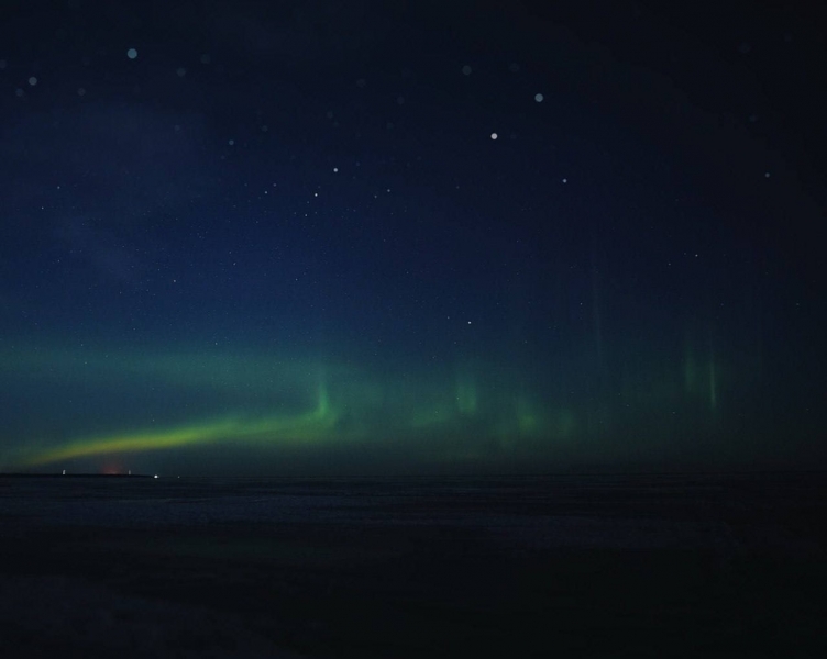Северное сияние над Ладожским озером удалось заснять фотографу