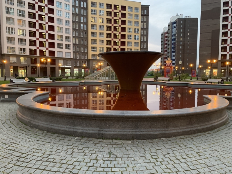 «Там кровь?»: вода в фонтане в Кудрово неожиданно покраснела