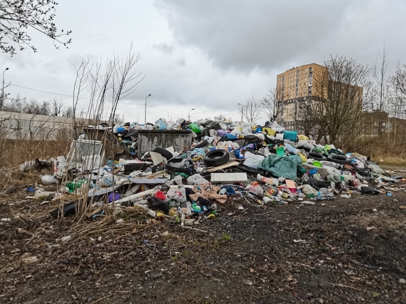 Тютчевская улица и Пороховское кладбище тонут в грязи из-за нехватки мусорных баков