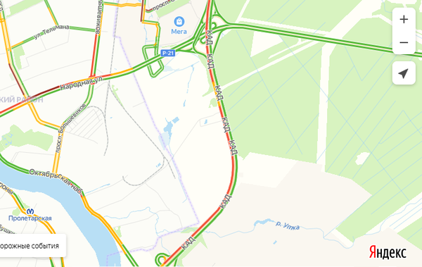 Топ-5 пробок на дорогах Петербурга утром 23 марта по версии «Яндекса»