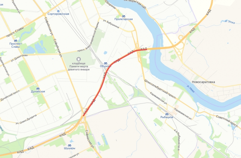 Участок внешнего кольца КАД в Петербурге перекроют на восемь дней